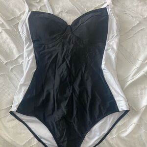 Chic Black and White Swimsuit